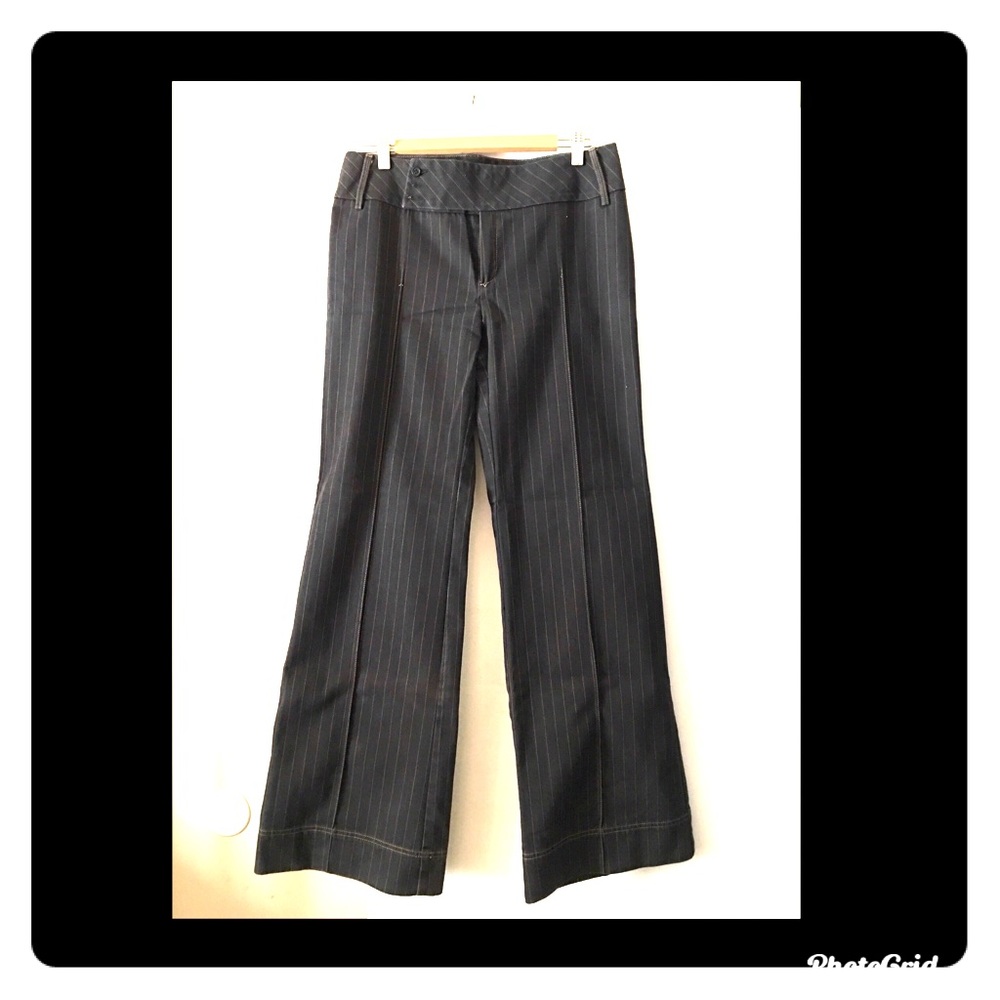 MANGO PINSTRIPE TROUSERS BLK/GRY SZ 12 US